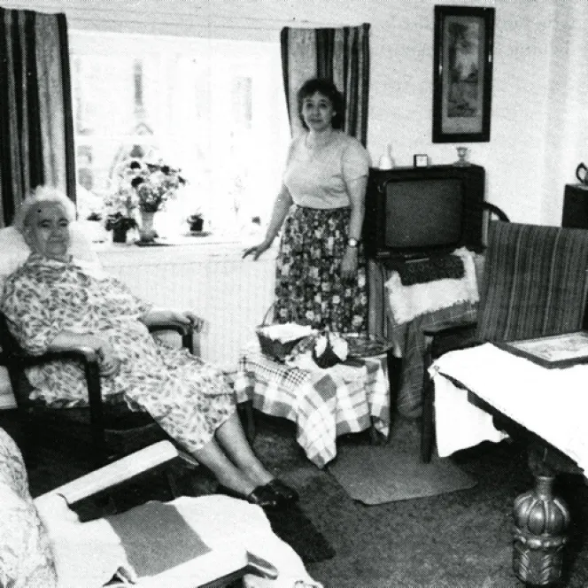 Residents enjoying an Almshouse